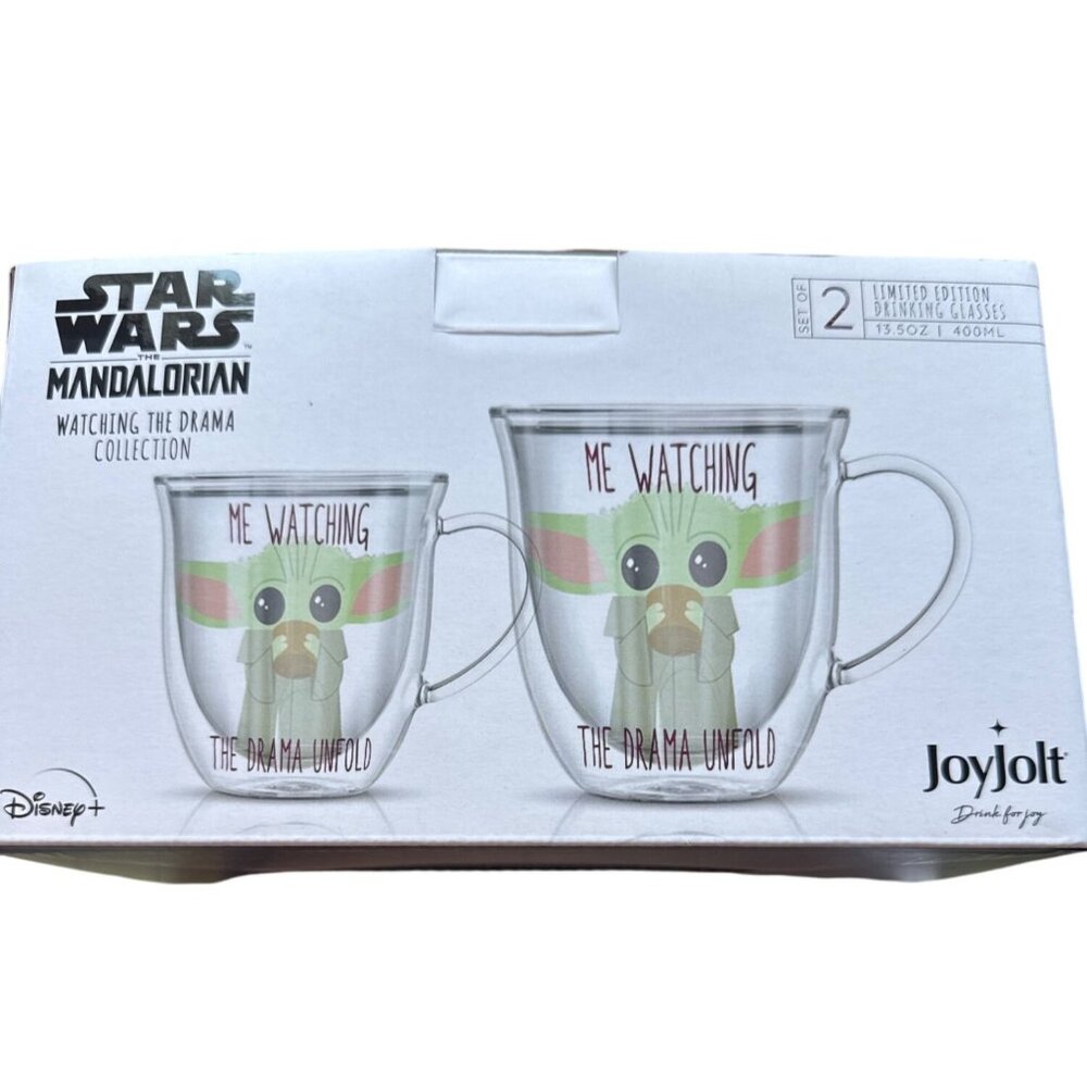 Limited Edition Drinking Glasses Star Wars Mandalorian Collection Watching